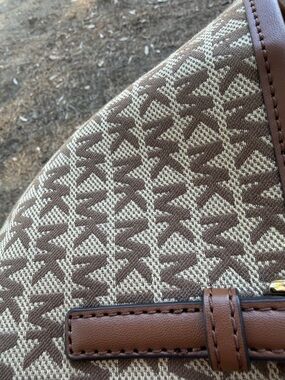 Michael Kors Brown & Cream Signature Canvas Messenger Bag
